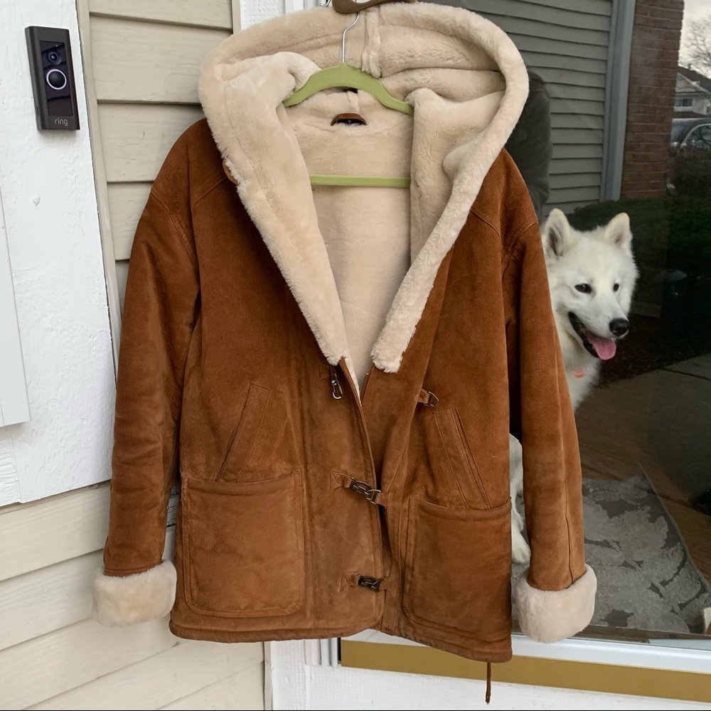 Real Leather Shearling Coat 6/8 Small